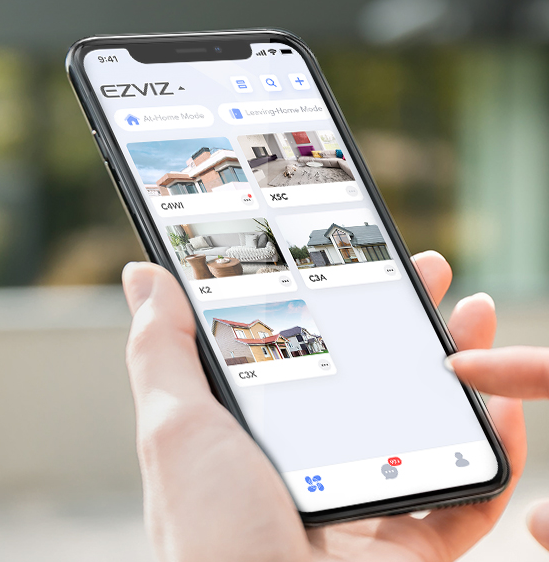 Interfaz de la aplicación de seguridad EZVIZ